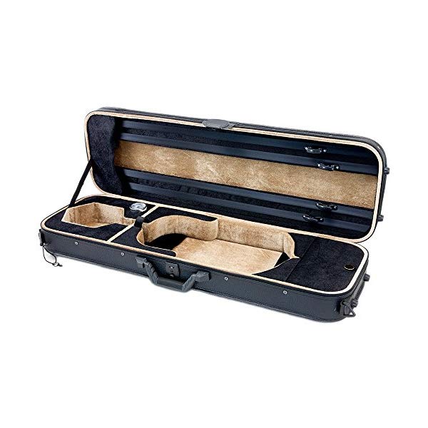 スカイ バイオリン オブロング ケース ヴァイオリン ウッド レザー 革 湿度計 (ブラック/ブラックカーキ) SKY Violin Oblong Case Solid Wood Imitation Leather with Hygrometers Black/Black Khaki