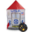 Xy[XAhx`[ qpeg Space Adventure Roarin' Rocket Play Tent with Milky Way Storage Bag ? Indoor/Outdoor Children's Astronaut Spaceship Playhouse, Great for Ball Pit Balls and Pretend Play by Imagination Generation