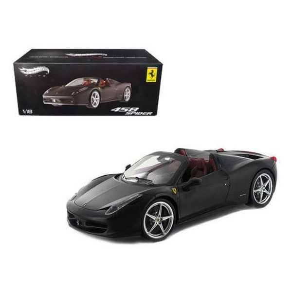 ホットウィール フェラーリ 模型 Hot wheels X5485 Ferrari 458 Italia Spider Matt Black Elite Edition 1/18 Diecast Car Model by Hotwheels