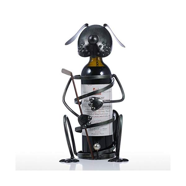 ワインホルダー 海外輸入品 Tooarts Puppy Metal Wine Rack with Golf Iron Dog Wine Bottle Holder Statue Ornament