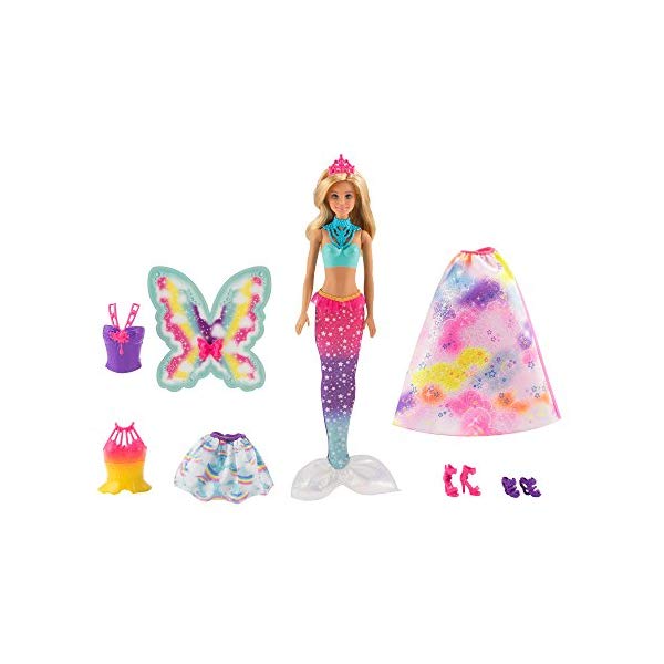 バービー 人魚 フィギュア Barbie Dreamtopia Rainbow Cove Fairytale Dress Up Set, Blonde