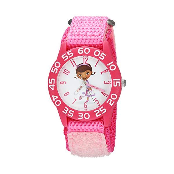 ǥˡ åӻ DISNEY Girls Doc McStuffins Analog-Quartz Watch with Nylon Strap, Pink, 15 (Model: WDS000286