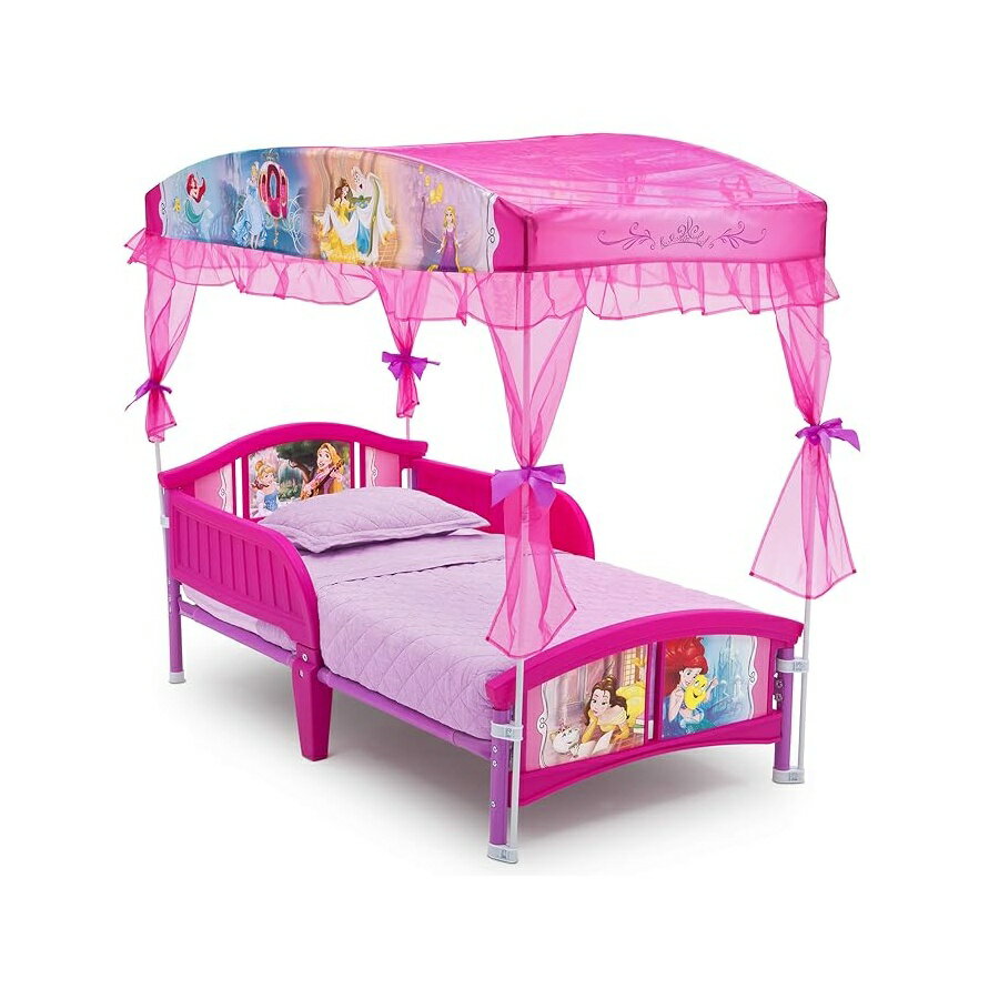 Gel Beds - デルタチルドレンキャノピー幼児用ベッド、ディズニープリンセス Delta Children Canopy Toddler Bed, Disney Princess