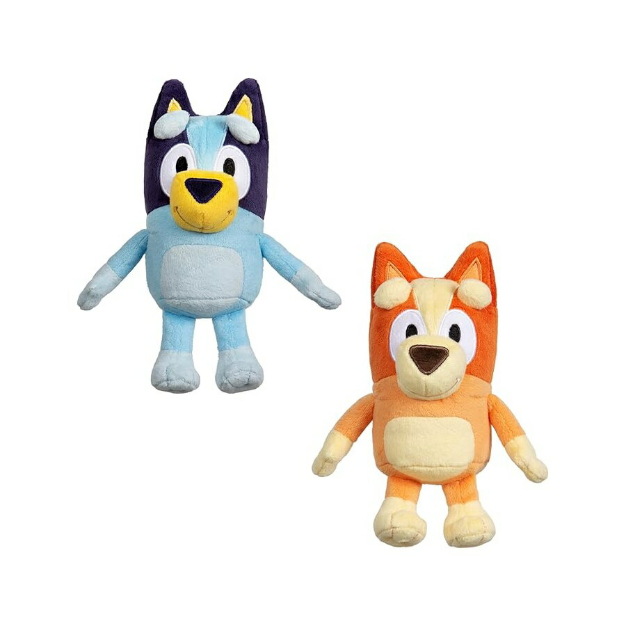 Rakuten - ビンゴ & ブルーイ ぬいぐるみ バンドル ? 限定のソフト ブルーイ おもちゃ 2 個パック、デラックス生地、刺繍ディテール、ショータイムまたはストーリータイム用のぬいぐるみキャラクター Bingo & Bluey Plush Toys Bundle ? Exclusive 2-Pack Soft Bluey Toys, Deluxe