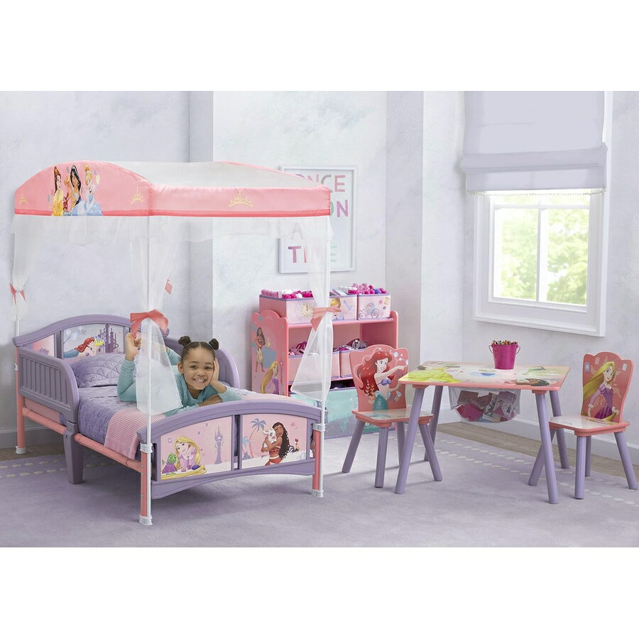 デルタチルドレンキャノピー幼児用ベッド、ディズニープリンセス Delta Children C...