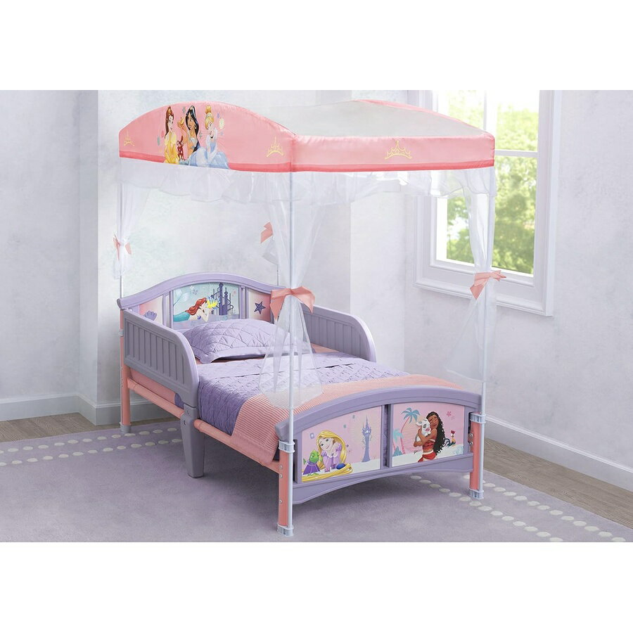 デルタチルドレンキャノピー幼児用ベッド、ディズニープリンセス Delta Children C...