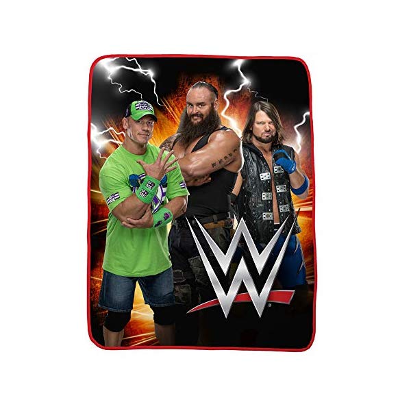 WWE スーパースター プロレス ブランケット クッション タオルケット (約117cm×約152cm) 子供 キッズ グッズ Franco Kids Bedding Super Soft Plush Throw, 46” x 60”, WWE Superstars
