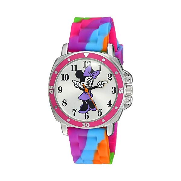 ミニー 腕時計 キッズ ウォッチ 子供用 ディズニー 女の子 Disney Kids' MN1104 Watch with Tie Dye Rubber Band