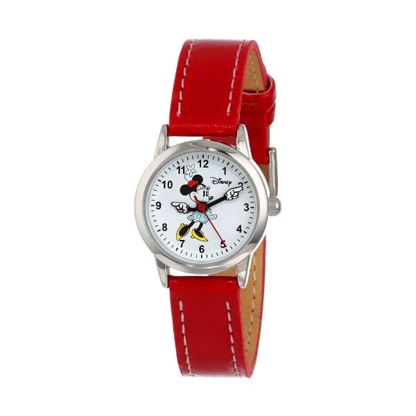 ミニー 腕時計 キッズ ウォッチ 子供用 ディズニー 女の子 Disney Women's MN1023 Minnie Mouse White Dial Red Strap Watch