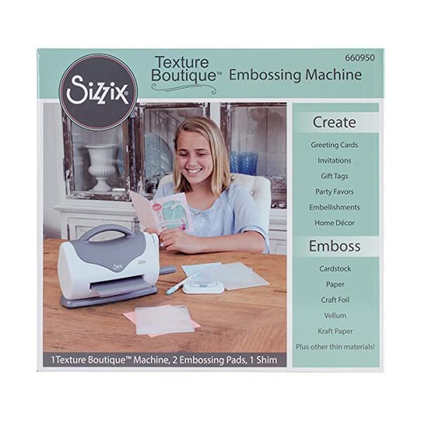 Sizzix シジックス Sizzix, White and Gray 660950 Texture Boutique Embossing Machine,White/Gray おうち時間 自作 手作り ハンドメイド 手芸 カッティング ホームパーティー ハローウィン クリスマス