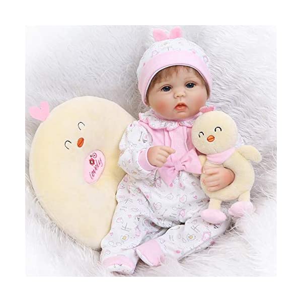 xr[h[ Ԃl` ւ ܂܂ iCradle 18inch 45cm Real Life Reborn Baby Girl Dolloft Silicone Realistic Looking Newborn Dolls Toddler Toy for Ages 3+