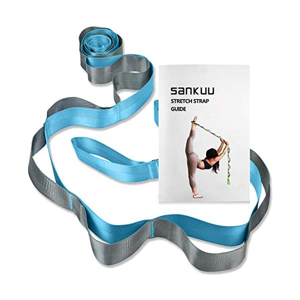 スポーツ トレーニングギア 練習 トレーナー フィットネス 自主練 部活 自宅トレーニング おうち時間 筋トレ SANKUU Yoga Strap, Multi-Loop Strap, 12 Loops Yoga Stretch Strap, Nonelastic Stretch Strap for Physical Therapy, Pilates, Dance and Gymnastics