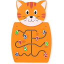 SPARK & WOW ネコ 猫 アクティビティウォールパネル 知育玩具 アクティビティボード ビジーボード 木製 幼児 子供 モンテッソーリ教育 パネル 教室...