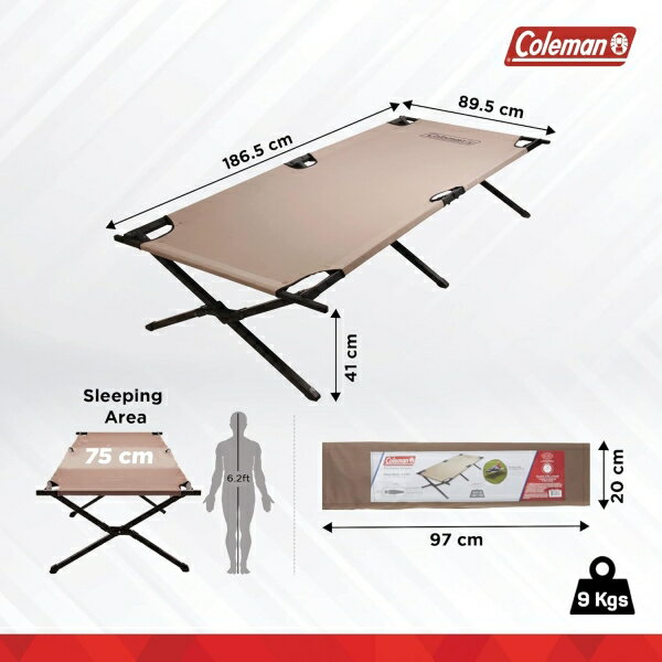 ������ޥ� ���å� �٥å� �����ȥɥ� ������ Coleman Trailhead II Folding Cot, Camping Bed with Easy Setup & Takedown, Supports Adults up to 6ft 2in or 300lbs ����̵��