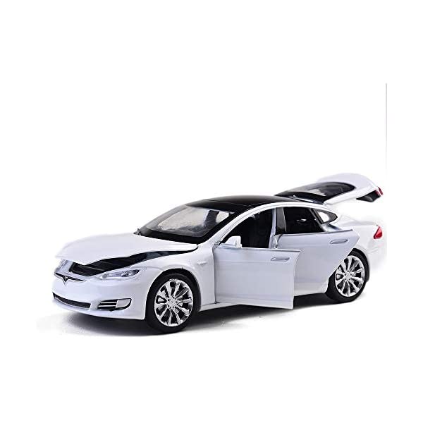楽天i-selectionテスラ モデルS モデルカー ダイキャスト 模型 ミニカー グッズ 納車祝い プレゼント インテリア スーパーカー MiniToy Toy Car Model S Alloy Model Cars Pull Back Vehicles 1/32 Scale Car Toys for Toddlers Kids（White）