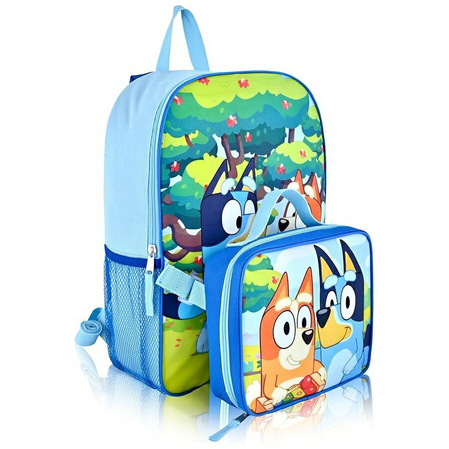 ブルーイー ビンゴ グッズ バックパック リュック バッグ プレゼント ギフト キッズ 子供ランチボックス付き 男の子 女の子 幼児 Bluey Backpack With Lunch Box for Kids Insulated Lunch Bag Lunch Box for Boys, Girls, Toddlers