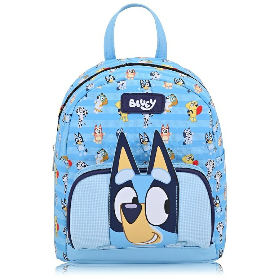 ブルーイー ビンゴ グッズ バックパック リュック バッグ プレゼント ギフト キッズ ミニ 公式ライセンス 10インチ PU レザー 女の子 男の子 女性 財布 調節可能なストラップ付き Fast Forward Bluey Mini Backpack Officially Licensed 10 PU Leather Bag for