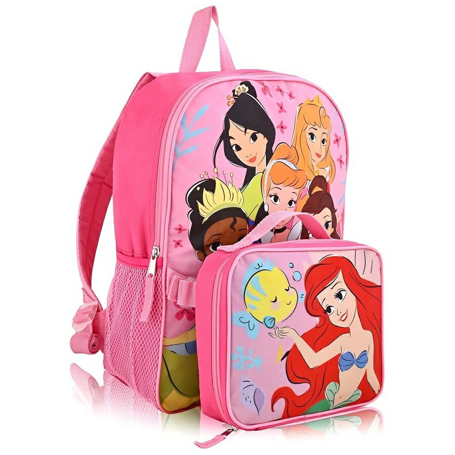 ディズニープリンセス グッズ バックパック リュック バッグ プレゼント ギフト キッズ 学校 子供 ランチボックス ナップサック 女の子 男の子 ユニセックス Disney Princess Backpack for School and Lunch Box