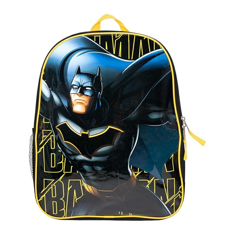 樂天商城 - バットマン ダークナイト グッズ バックパック リュック バッグ プレゼント ギフト キッズ スーパーヒーロー 15インチ スクール 男の子 ブラック AI ACCESSORY INNOVATIONS Batman Kids Backpack, Dark Knight Superhero 15