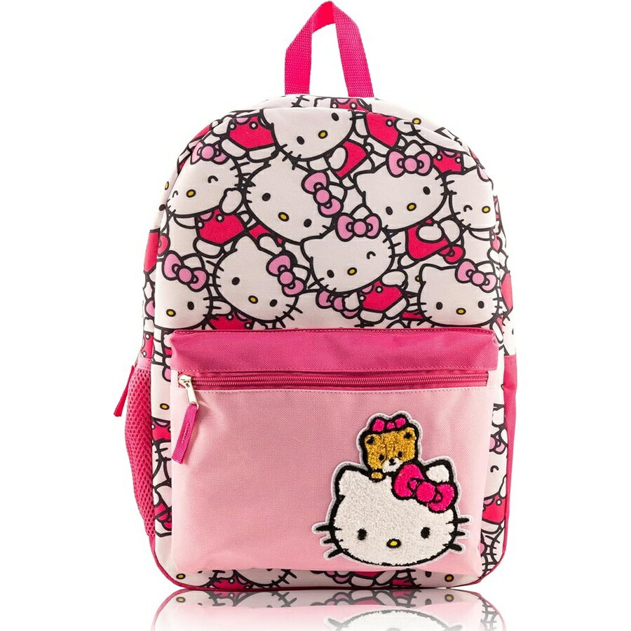 ハローキティ キティちゃん グッズ バックパック リュック バッグ プレゼント ギフト キッズ 子供 女の子 男の子 ユニセックス 幼児 トラベル 通学 通園 かわいい 軽量 Sanrio Hello Kitty Backpack for Kids Hello Kitty Bookbag for Girls, Boys, Unisex