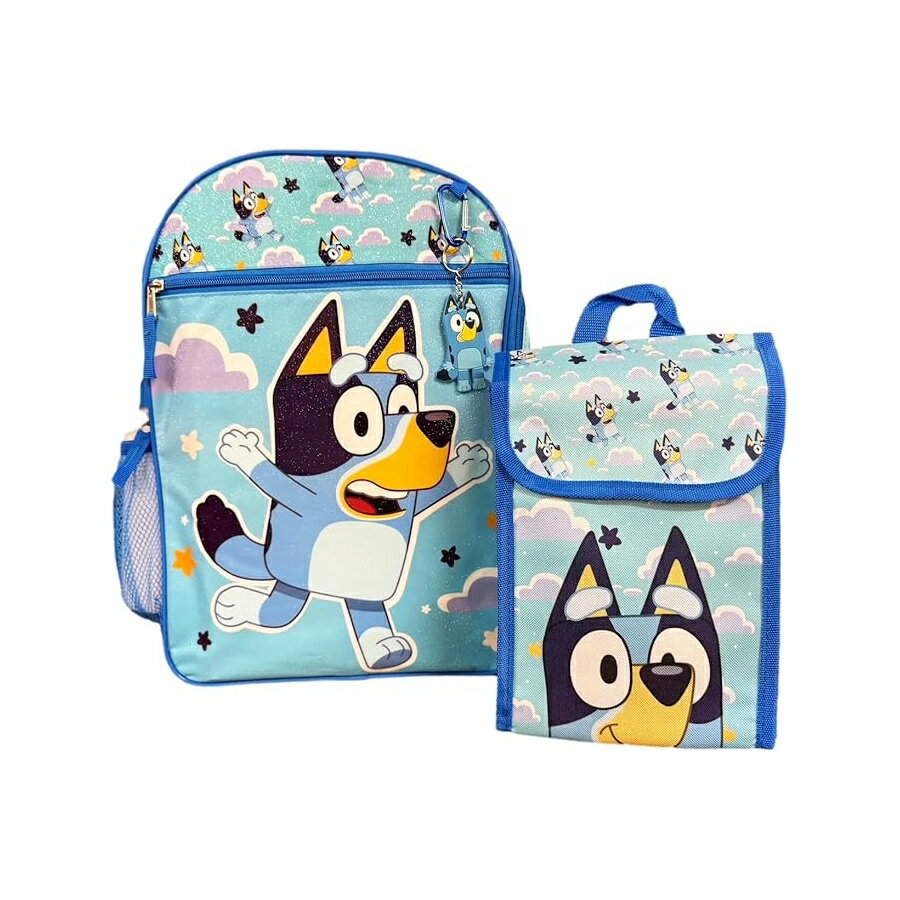 乐天商城 - ブルーイー グッズ バックパック リュック バッグ プレゼント ギフト キッズ 子供 ランチバッグ セット 公式 ランチボックス付き 男の子 女の子 耐久性 軽量 Fast Forward Bluey Backpack and Lunch Bag Set for Kids Official Bluey