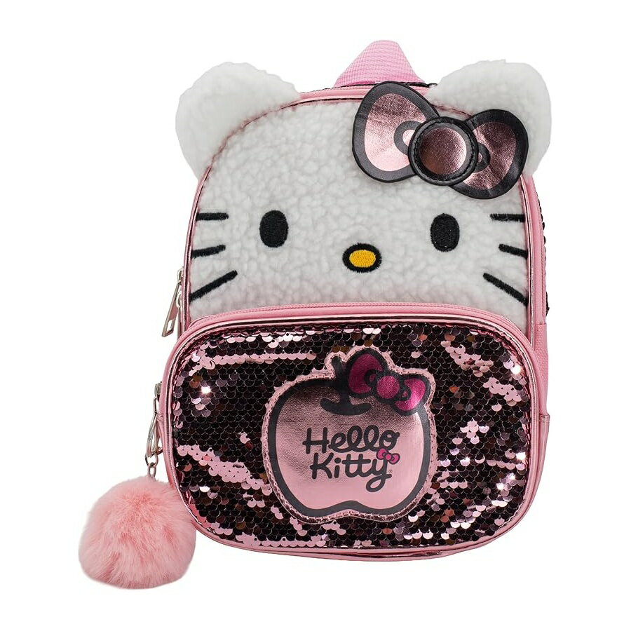 樂天商城 - ハローキティ キティちゃん グッズ バックパック リュック バッグ プレゼント ギフト キッズ ハローキティ 9インチ マイクロ ミニ 3D 耳 リボン スパンコール ポンポン ダングル ピンク AI ACCESSORY INNOVATIONS Hello Kitty 9” Micro Mini Backpack
