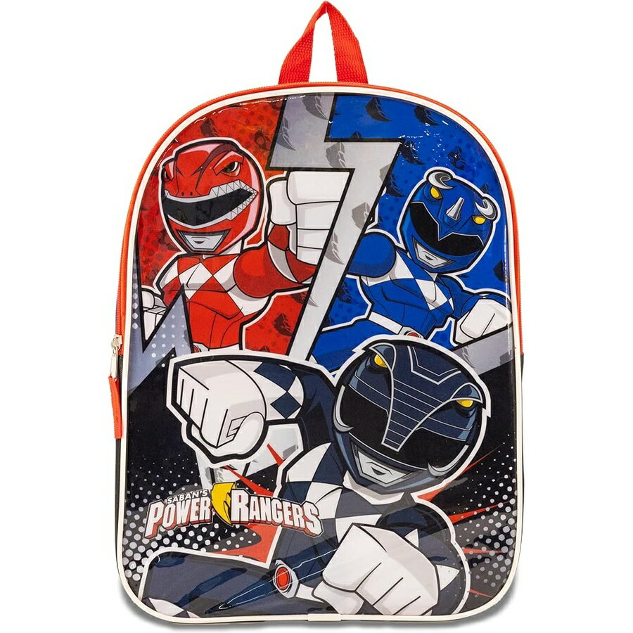乐天商城 - パワーレンジャー ブルーイー グッズ バックパック リュック バッグ プレゼント ギフト キッズ 男の子 幼児 子供 パッド入りストラップ 子供 子供 男の子 15インチ Fast Forward Power Rangers Boy