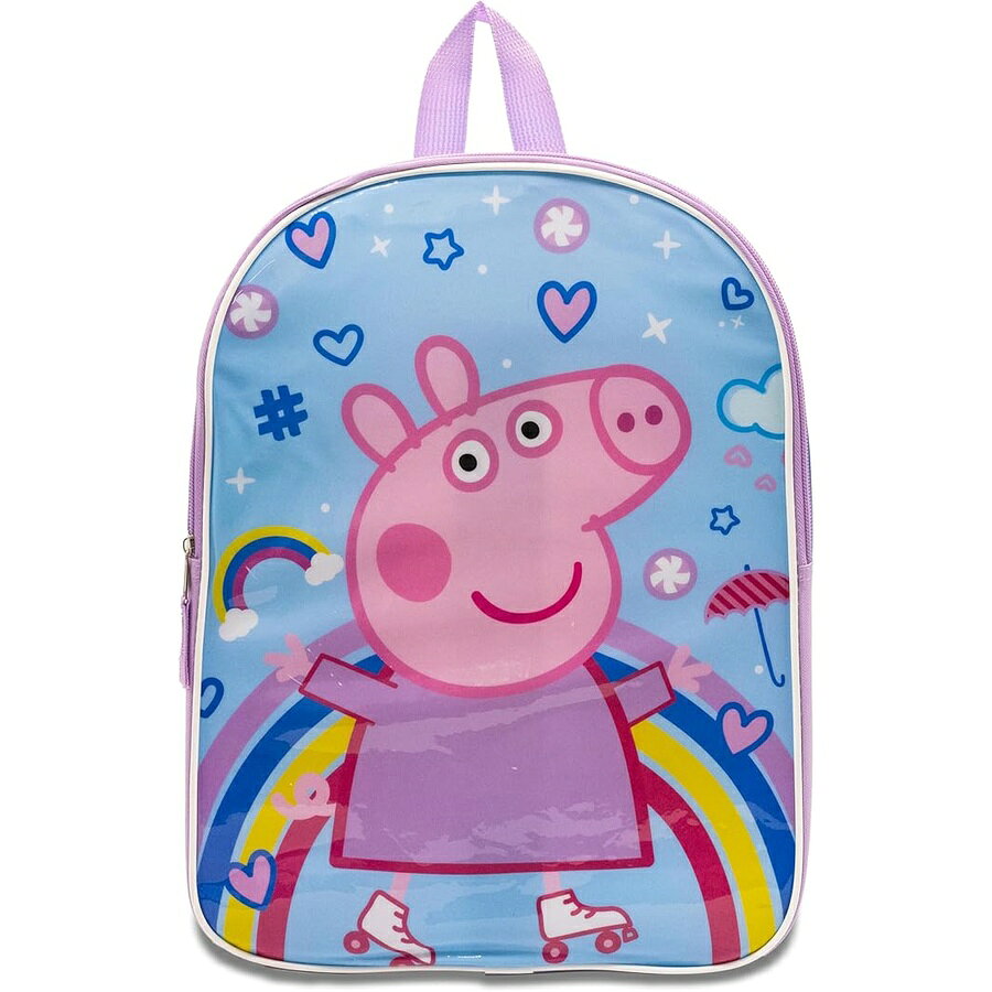 ペッパピッグ グッズ バックパック リュック バッグ プレゼント ギフト キッズ ガールズ 子供 パッド入りストラップ 女の子 15インチ Fast Forward Peppa Pig Girl Backpack for Kids Iconic