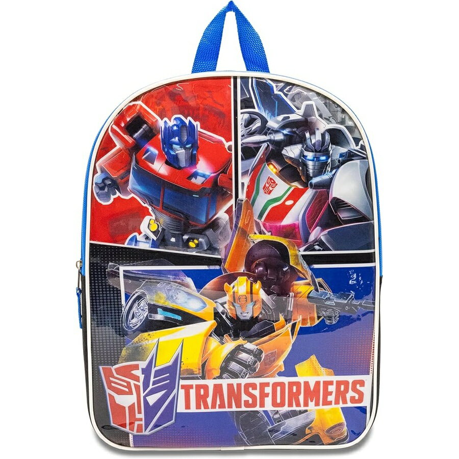 ランスフォーマー グッズ バックパック リュック バッグ プレゼント ギフト キッズ ボーイズ 子供 パッド入りストラップ 男の子 幼児 15インチ Fast Forward Transformers