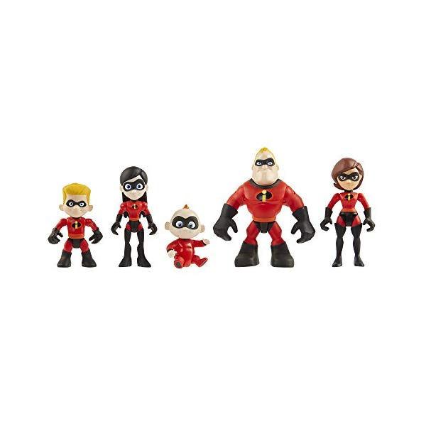 i-selection㤨֥󥯥ǥ֥롦եߥ꡼ å ߥ󥯥ǥ֥ ե奢 ͷ  The Incredibles 2 Family 5-Pack Junior Supers Action Figures, Approximately 3