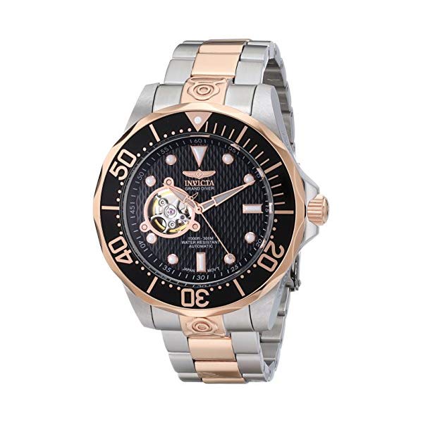 インビクタ 腕時計 INVICTA インヴィクタ 時計 グランドドライバー Invicta Men's 13708 Grand Diver Automatic Black Textured Dial Two-Tone Stainless Steel Watch