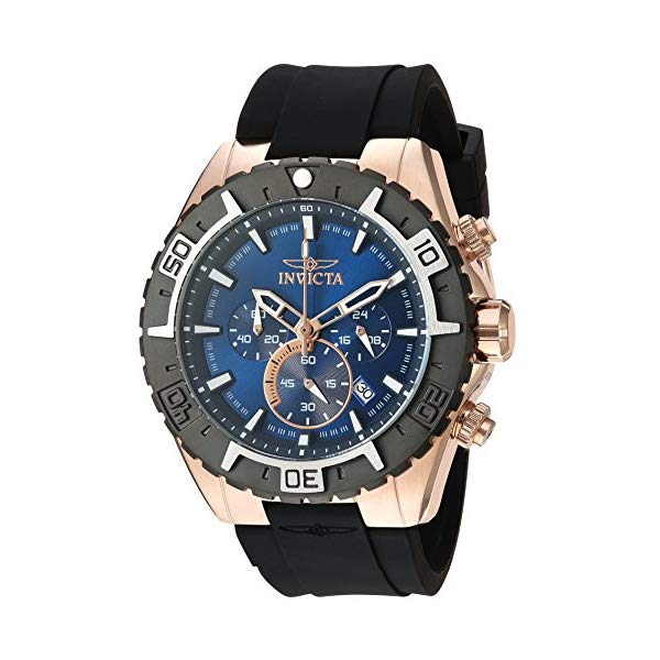 インビクタ 腕時計 INVICTA インヴィクタ 時計 アビエーター Invicta Men's 'Aviator' Quartz Gold and Silicone Casual Watch, Color:Black (Model: 22524)