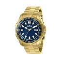CrN^ rv INVICTA CBN^ v v_Co[ Invicta Men's 48mm Pro Diver Quartz Blue Web Dial 18K Gold Plated SS Watch 25793