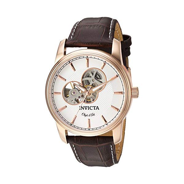インビクタ 腕時計 INVICTA インヴィクタ 時計 オブジェ D アート Invicta Men's 'Objet d'Art' Automatic Stainless Steel and Leather Casual Watch, Color Brown (Model: 22618)