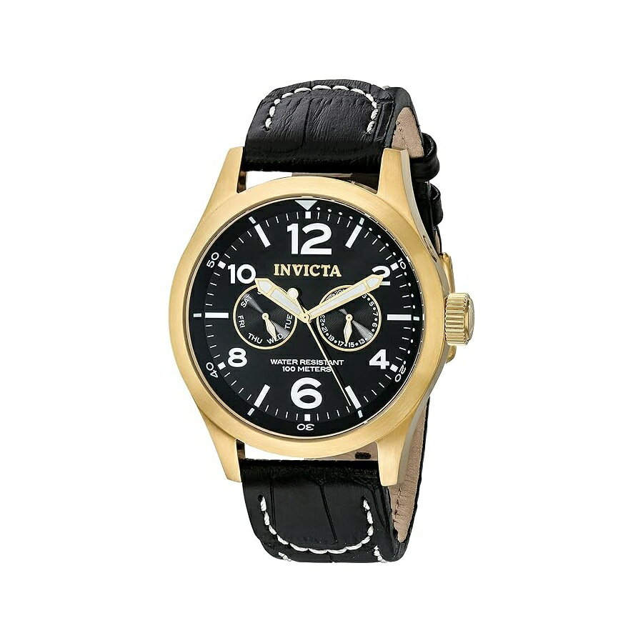 Rakuten - インヴィクタ メンズ 0764 I-Force ステンレススチールウォッチ ブラックレザーバンド付き Invicta Men's 0764 I-Force Stainless Steel Watch with Black Leather Band