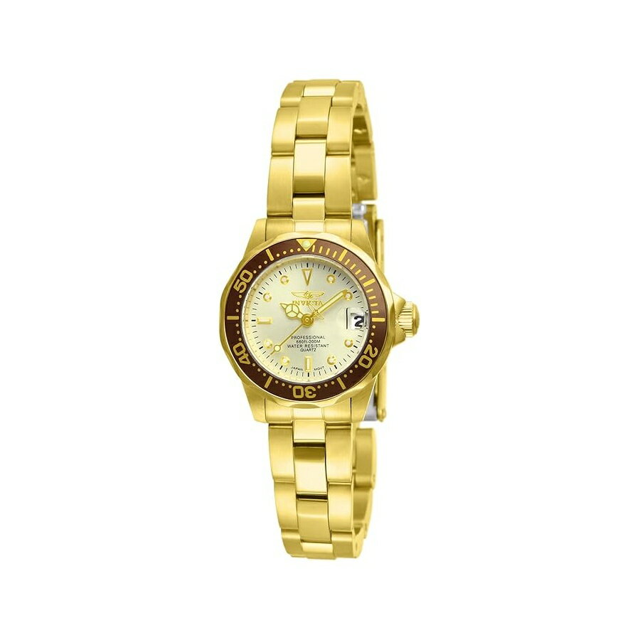 Rakuten - インヴィクタ レディース 12527 「プロダイバー」 18K ゴールド イオンメッキ ステンレススチール シャンパン ダイヤル ブレスレット ウォッチ Invicta Women's 12527 