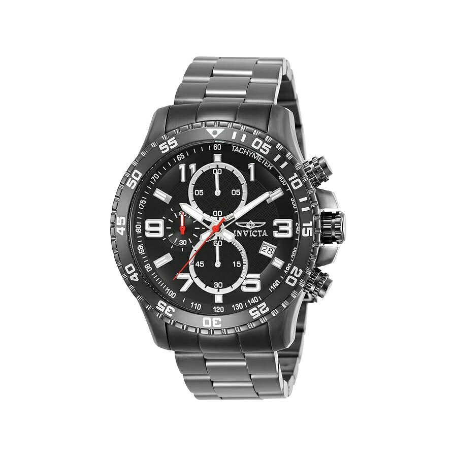 他の インヴィクタ はこちら Invicta Specialty 14879 Men's Quartz Watch - 45 mmインヴィクタ スペシャルティ 14879 メンズ クォーツ時計 - 45 mm発送までの目安5〜15日　営業日以内に発送※12月、連休等は物流が混雑し、遅延する場合がございます。予めご了承ください。 商　品　情　報 メーカー Invicta 商品名（英語） Invicta Specialty 14879 Men's Quartz Watch - 45 mm 商品名（翻訳） インヴィクタ スペシャルティ 14879 メンズ クォーツ時計 - 45 mm 商品詳細 ・ガンメタルステンレススチールケース直径45mm x 厚さ13mm。グレーの文字盤。夜光針とアワーマーカー・日本製クォーツムーブメント、VD57キャリバー。日本で組み立てられています。 SR920SWバッテリー付属。時計重量：170グラム・ガンメタルステンレススチールバンド、長さ185mm x 幅22mm。バンドはリンクを追加/削除することで調整できます。折り重ね安全クラスプ・ミネラルクリスタル。プッシュ/プルリューズ。一方向性ガンメタルと白いステンレススチールのベゼル。機能サブダイヤル: 60分、60秒、1/10秒。 50メートル耐水性：手洗い、軽い水しぶき、浅い水深での水泳に適しています。 ※メーカーより頂いた商品説明を翻訳しております。翻訳による差異はご了承ください。 ◆ 様々なギフトシーンにぴったりの商品を豊富に取り揃えております ◆ プレゼント　ギフト　クリスマス　母の日　父の日　記念日　誕生日　お誕生日　誕生日プレゼント　敬老の日　記念品　結婚記念日　メモリアルギフト　お祝い　出産祝い　結婚式　結婚祝い　御祝　披露宴　引き出物　引出物　ウェディングギフト　ブライダルギフト　景品　賞品　コンペ景品　ゴルフコンペ　粗品　お中元　御中元　お歳暮　御歳暮　残暑見舞い　引越し　引っ越し祝い　引越し祝い　贈答品　入園祝い　入学祝い　卒業祝い　成人式　就職祝い　昇進祝い　定年退職記念　還暦祝い　卒業記念品　内祝　お返し　お礼　御礼　お祝い返し