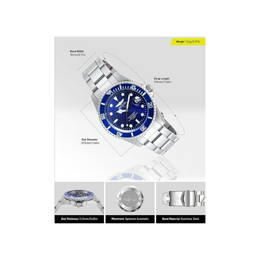 i-selectionのインヴィクタ メンズ 8932OB プロ ダイバー アナログ ディスプレイ クォーツ シルバー ウォッチ Invicta Men's 8932OB Pro Diver Analog Display Quartz Silver Watch｜アングル3