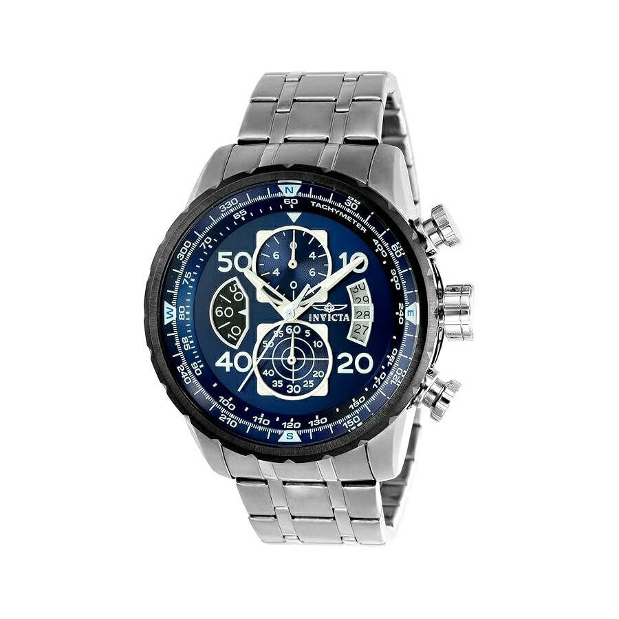 A, E, H, I, O, V, W - インヴィクタ アビエーター ステンレススチール メンズ クォーツ ウォッチ 48mm Invicta Aviator Stainless Steel Men's Quartz Watch 48mm
