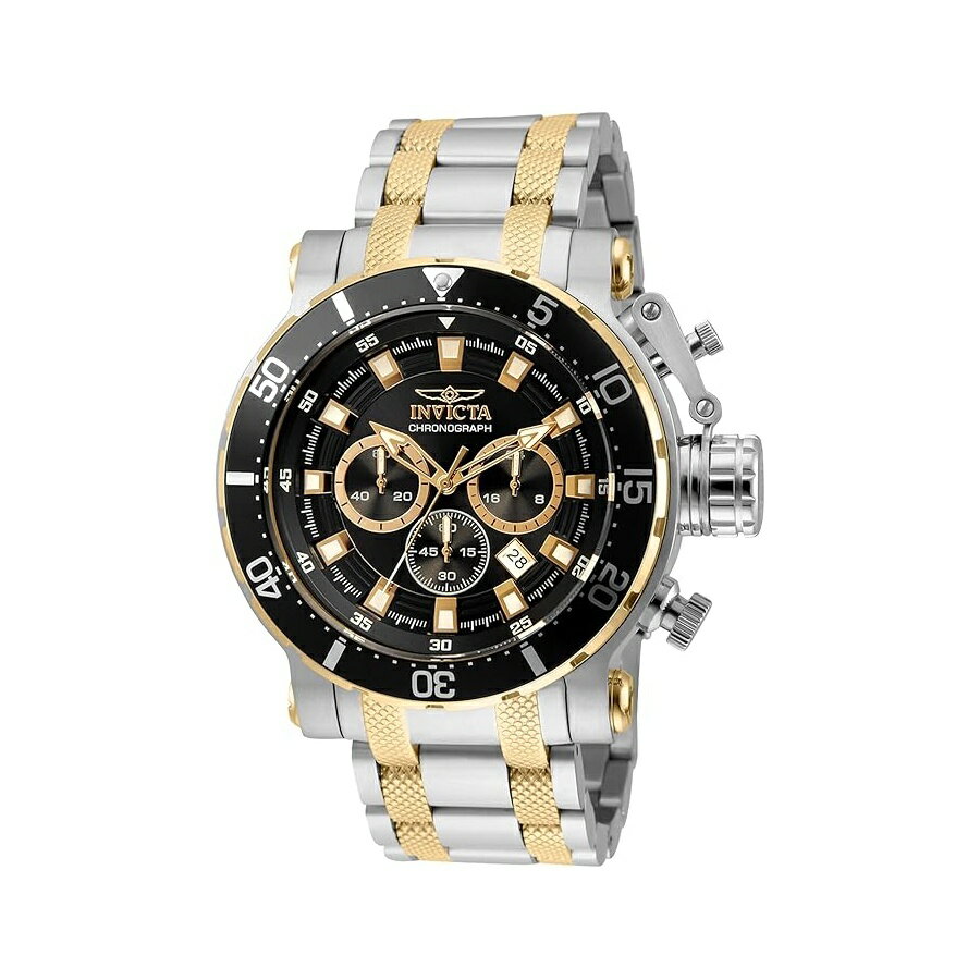 インヴィクタ連合軍メンズ 52mm ステンレススチールスチールブラック + ゴールドダイヤル VD53 クォーツ Invicta Coalition Forces Men 52mm Stainless Steel Steel Black+Gold dial VD53 Quartz