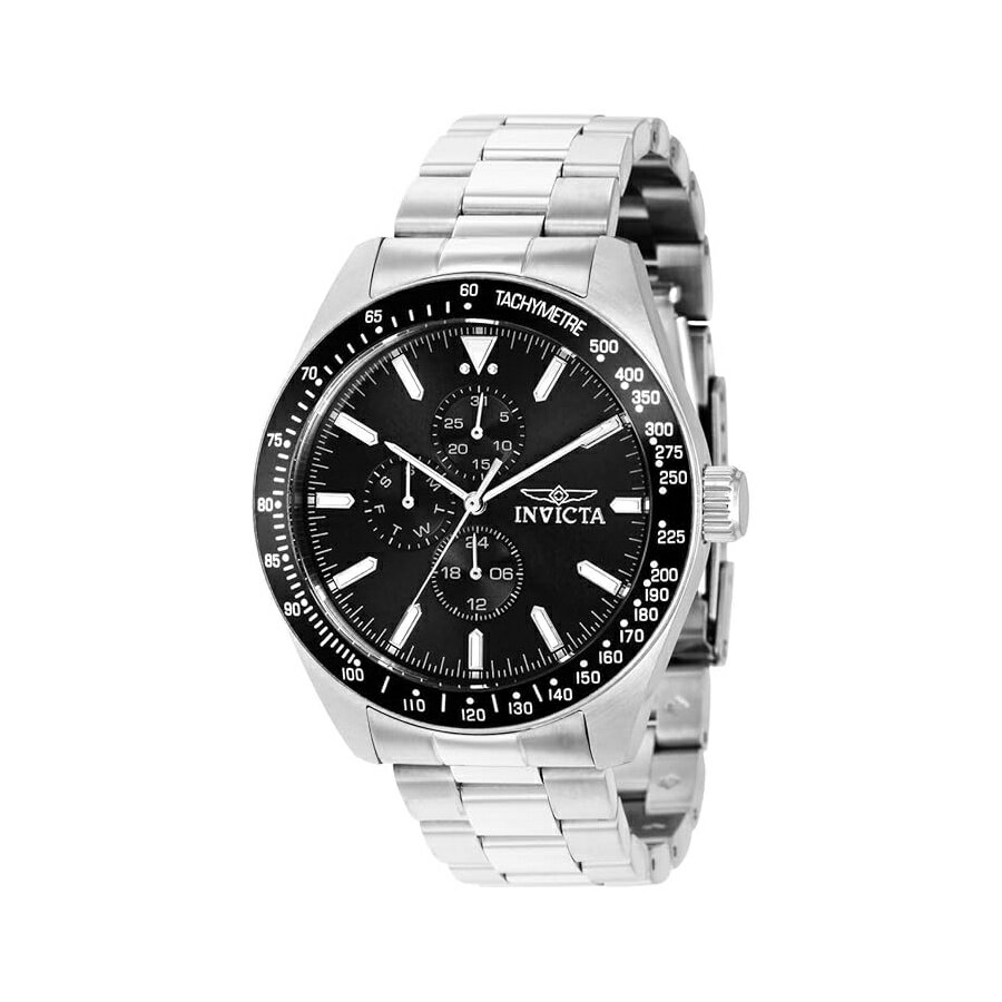 乐天商城 - インヴィクタ アビエーター メンズ 45mm ステンレススチール シルバー ブラック ダイヤル VH67 クォーツ Invicta Aviator Men 45mm Stainless Steel Silver Black dial VH67 Quartz