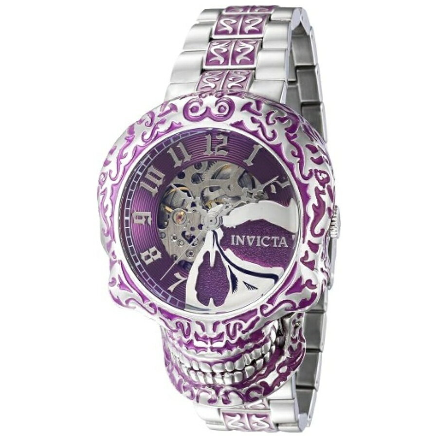 Watches - インヴィクタ アーティスト スカル 50mm 自動スケルトン ブレスレット ウォッチ パープル 50mm Invicta Artist Skull 50Mm Automatic Skeletonized Bracelet Watch Purple 50Mm