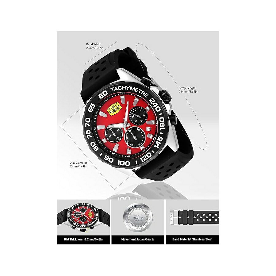 i-selectionのインヴィクタ レーシング メンズ 43mm VD53 クォーツ Invicta Racing Men 43mm VD53 Quartz｜アングル3