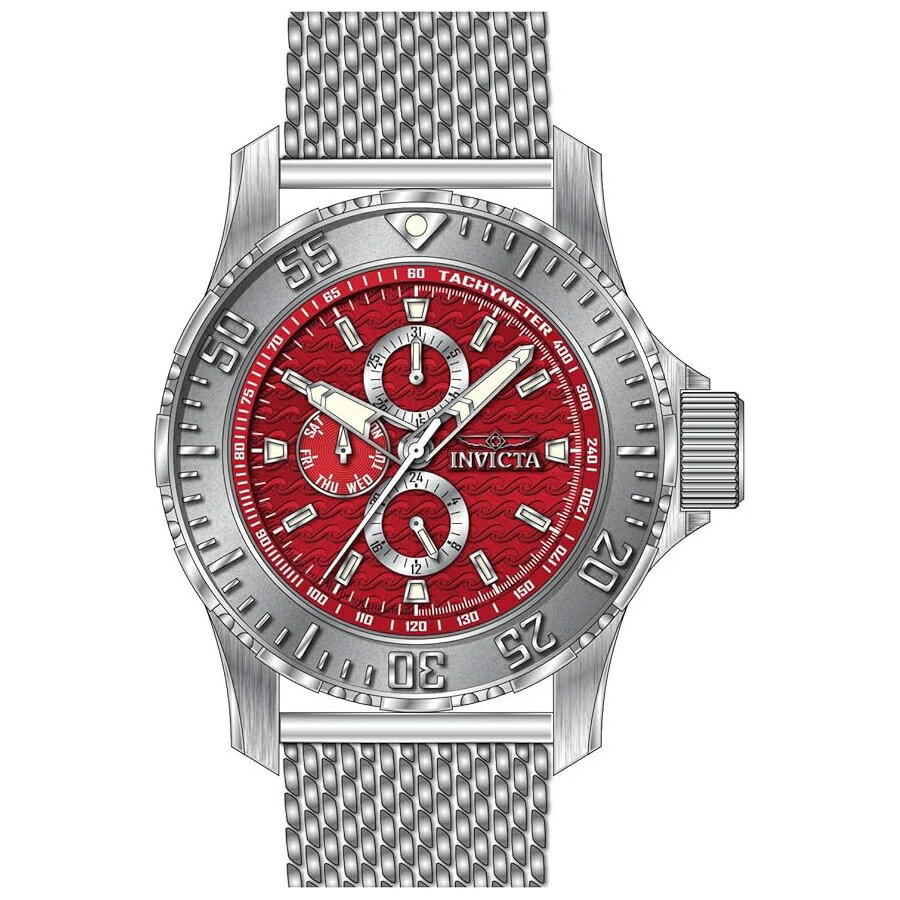 Rakuten - インヴィクタ ヴィンテージ メンズ 49.50mm ステンレススチール スチール ブラック文字盤 VH67 クォーツ INVICTA Vintage Men 49.50mm Stainless Steel Steel Black dial VH67 Quartz