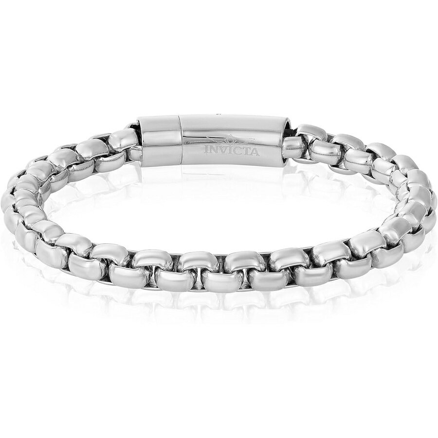 Other - インヴィクタ ブレスレット アクセサリー 男性用 ステンレススチールチェーンジュエリー ポリッシュボックスリンク 8mm 9インチ Invicta Bracelet for Men, Stainless Steel Chain Jewelry, Polished Box Links, 8mm, 9