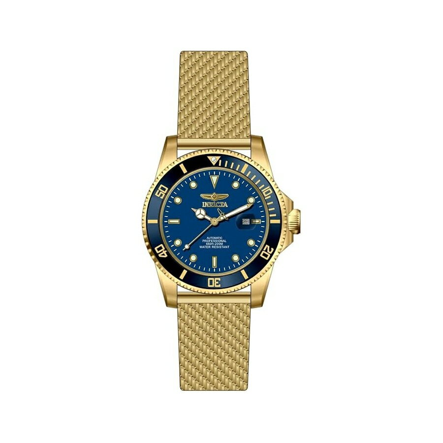 Rakuten - インヴィクタ プロ ダイバー メンズ 47mm ステンレススチール ゴールド ブルー ダイヤル 8215 自動巻き Invicta Pro Diver Men 47mm Stainless Steel Gold Blue dial 8215 Automatic