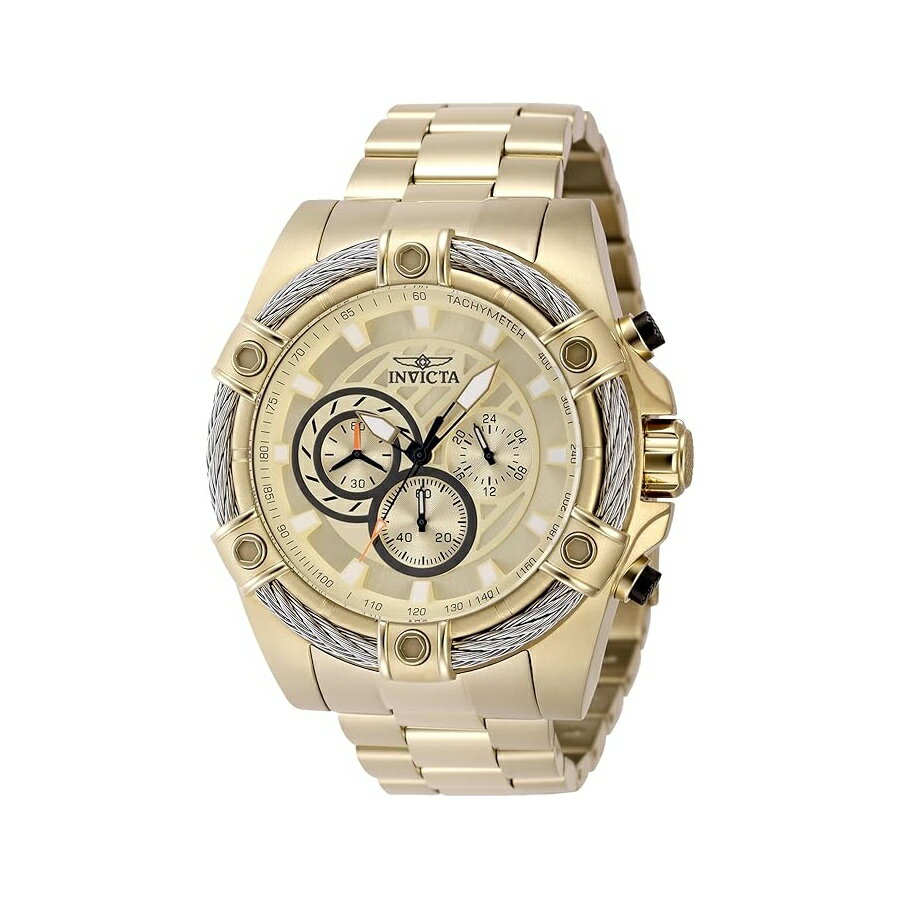 インヴィクタ ボルト メンズ 52mm ステンレススチール ゴールド ゴールド文字盤 VD54 クォーツ Invicta Bolt Men 52mm Stainless Steel Gold Gold dial VD54 Quartz