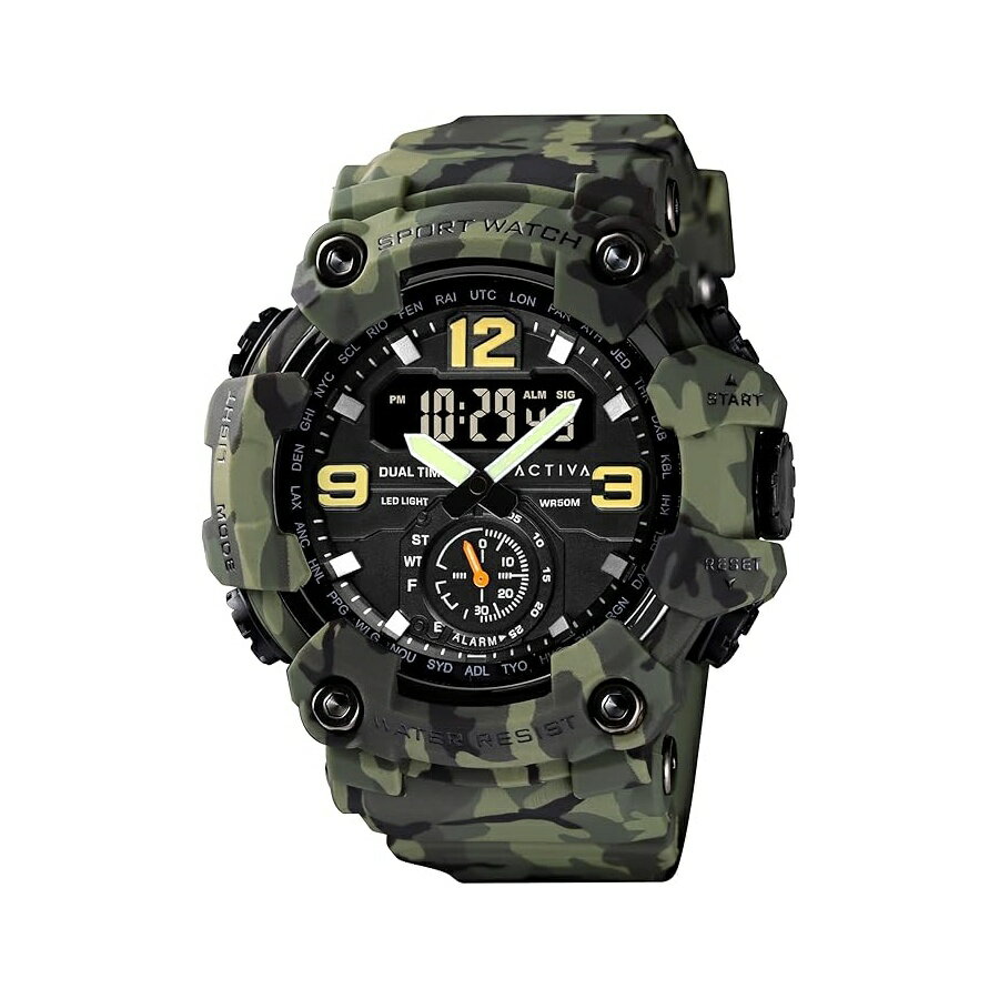 インヴィクタ デジタル エッセンシャル メンズ 56mm ABS + PU グリーン + カモフラージュ 該当なし ダイヤル SK221 メカニカル Invicta Digital Essentials Men 56mm ABS + PU Green + Camouflage Not Applicable dial SK221 Mechanical