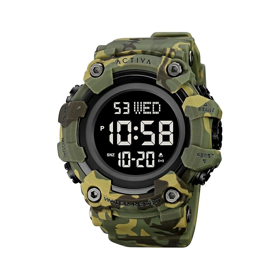 インヴィクタ デジタル エッセンシャル メンズ 56mm ABS + PU グリーン + カモフラージュ 該当なし ダイヤル 電子デジタル Invicta Digital Essentials Men 56mm ABS + PU Green + Camouflage Not Applicable dial Electronic Digital