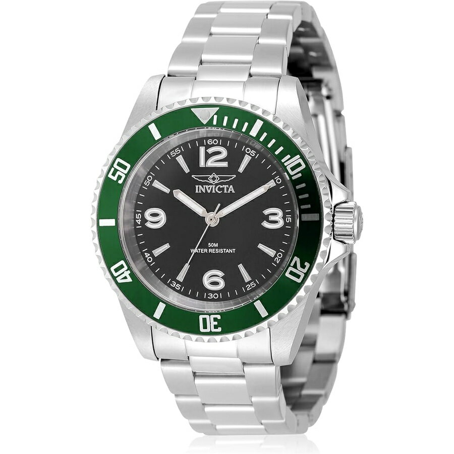 Rakuten - インヴィクタ スペシャルティ メンズ 40mm ステンレススチール スチール ブラック文字盤 PC21J クォーツ Invicta Specialty Men 40mm Stainless Steel Steel Black dial PC21J Quartz